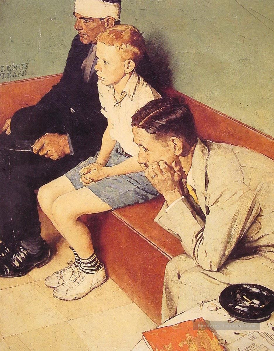 the waiting room Norman Rockwell Oil Paintings